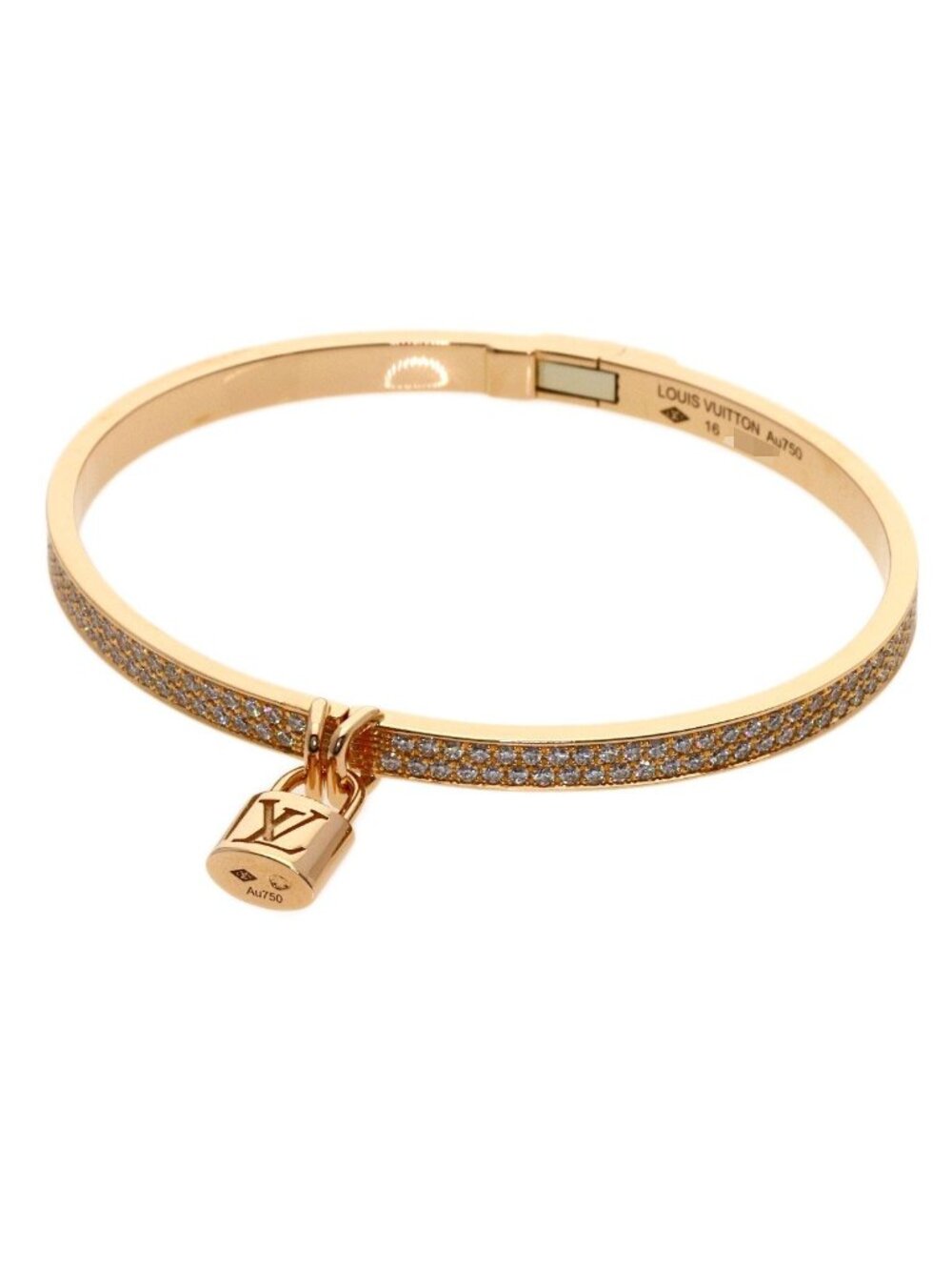 Louis Vuitton Bracelet Lockit Half Pave Diamond 16 18k Pink Gold